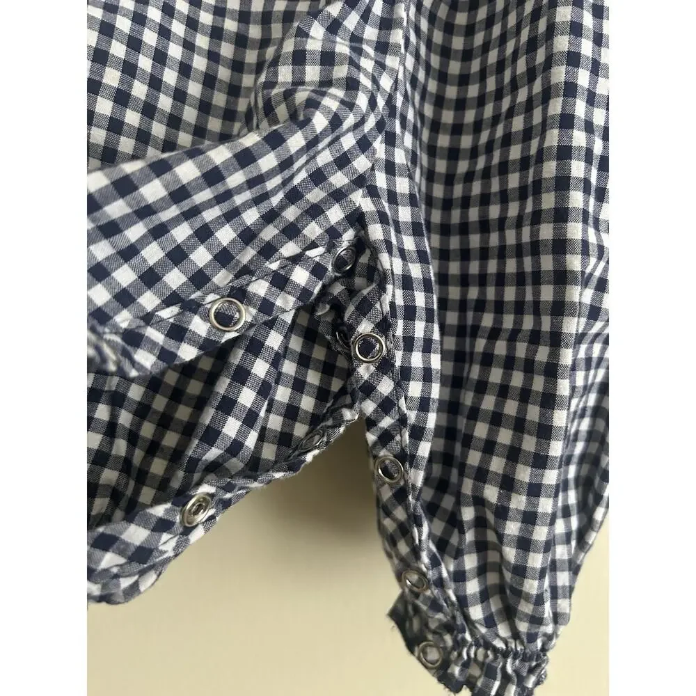 Marie Nicole Baby Girls 3-6 M Smocked Romper 1 pc Turkey Thanksgiving Gingham